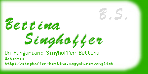 bettina singhoffer business card